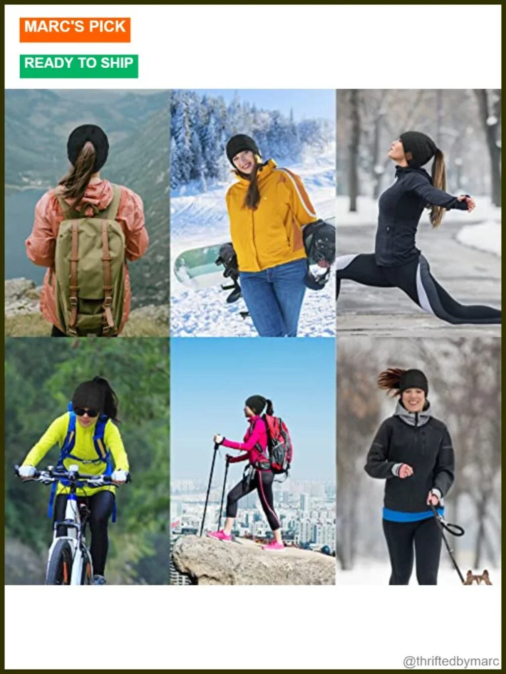 Bluetooth Beanie with Ponytail Hole, Wireless Headphones Hat
